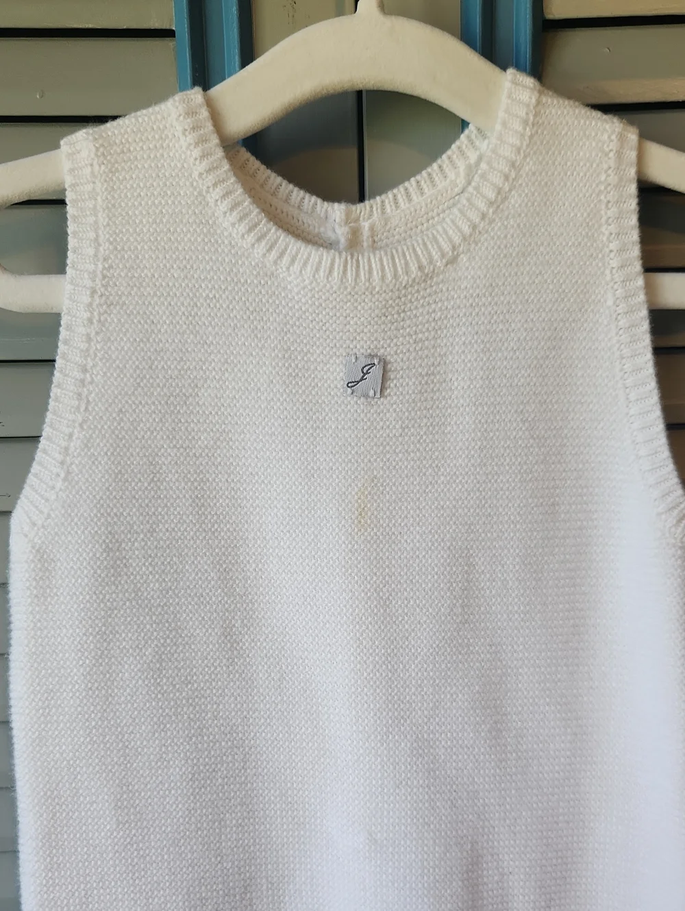 Jacadi Paris Unisex White Knit Baby Romper